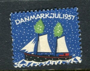 DENMARK; 1957 early Local Christmas Stamp fine used value
