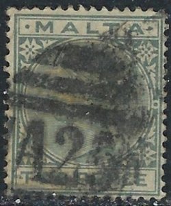 Malta 10 Used 1882 issue; short perf (ak4227)