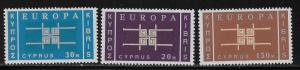 CYPRUS SC# 229-31  FVF/MNH 1963