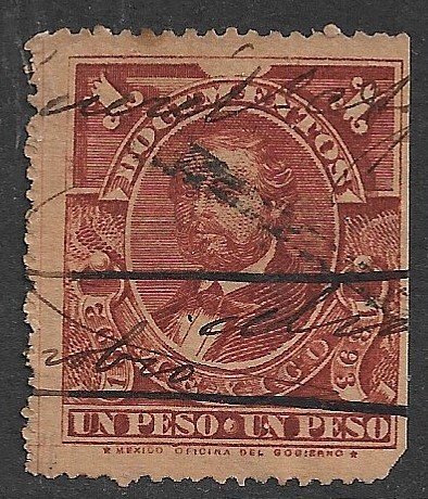 MEXICO 1892-93 1p Ignacio Comonfort Revenue DO199 MEXICO DF Mark Used