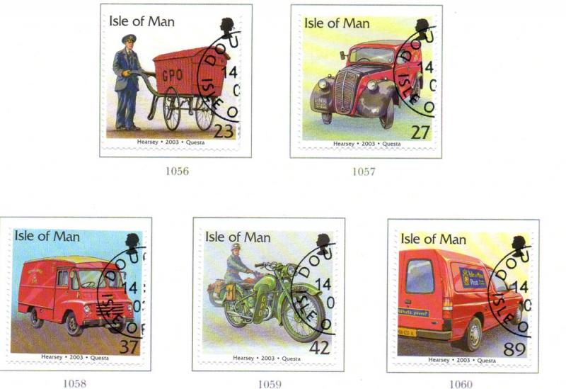 Isle of Man Sc 976-80 2003 Postal Vehicles stamp set used