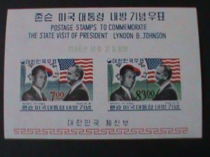 ​KOREA-1966 SC# 545a VISIT OF PRESIDENT LYNDO0N B. JOHNSON MNH IMPERF S/S VF