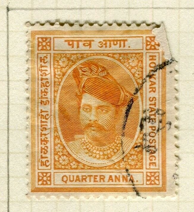 INDIA; INDORE 1889-92 early classic Holkar local issue used 1/4a. value