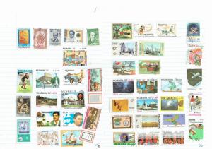 #764 Nicaragua collection hinged on 28 leaves +5 cards