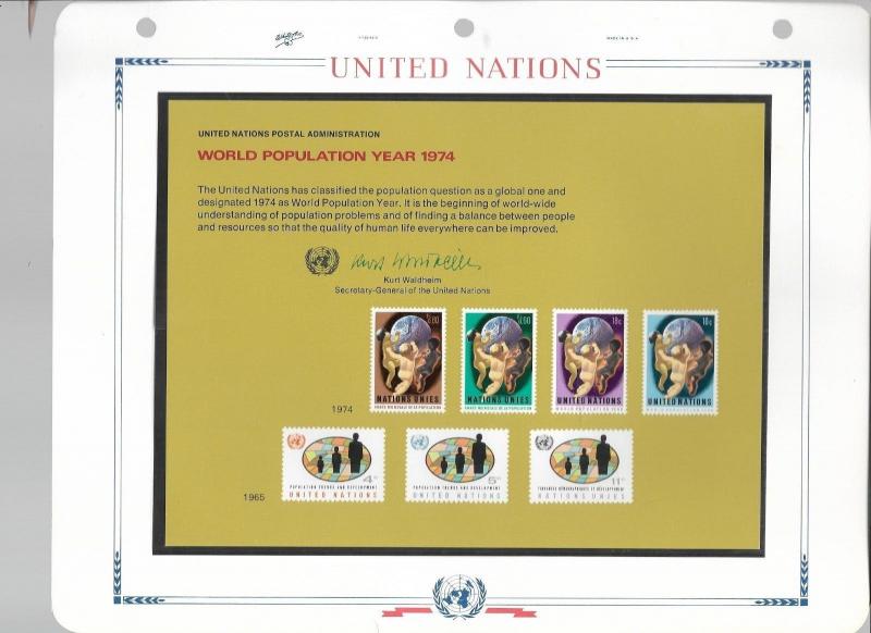 United Nations Souvenir Cards - 11 Mostly FDC cards on White Ace Pages (group 1)