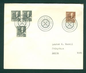 Sweden. 1951 FDC. Tech. Engineer Christopher Polhem . Sc# 3/427+428. Adr. Lerum