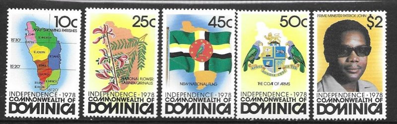 Dominica 602-06   1978  set 5  VF  NH