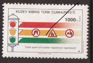 Turkish Republic of Northern Cyprus #286  MNH 1990 traffic safety 1000 l