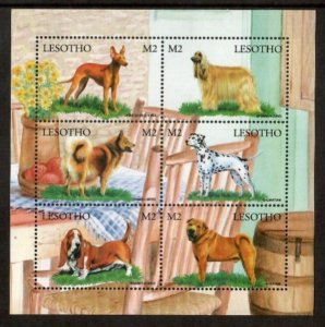 Lesotho 1999 - Dogs Pets - Sheet of 6 Stamps - Scott #1173 - MNH