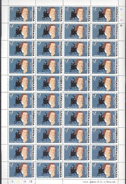 GRENADA 1976  MILITARY #628-29-30-31 CPLT SHEETS of  40...MNH...$40.00