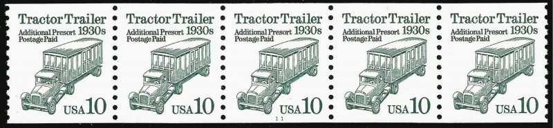 Scott 2458 10¢ Tractor Trailer PNC/5 Plate #11 , MNH