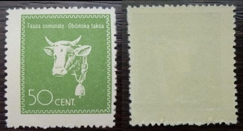 WWII-1942-SLOVENIA-ITALY-YUGOSLAVIA- REVENUE STAMP (MNH) R! cow fauna animal J4