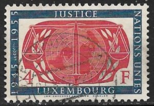 LUXEMBOURG 1955 4fr UN Anniversary Issue Sc 308 VFU