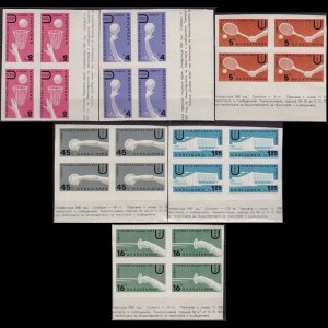 BULGARIA 1961 - Scott# 1157-62 Games Imp.Blocks Set of 24 NH