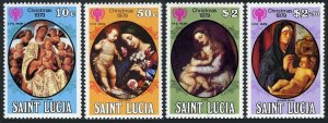 St Lucia 483-486, MNH. Mi 472-475. Christmas 1979, IYC-1979. Bernardino Fungi,