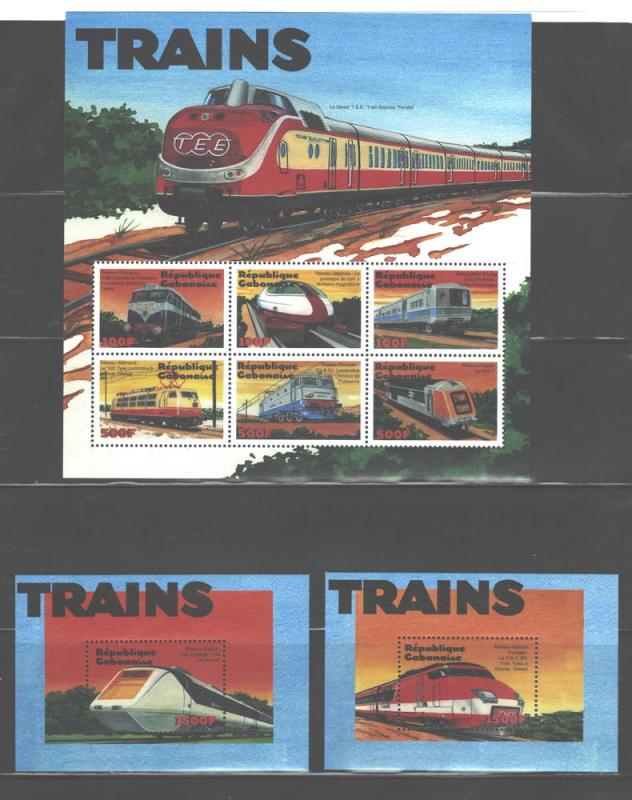 REP.GABONAISE 2000TRAINS-LOKOMOTIVESSheet of 6+MSs#991-994