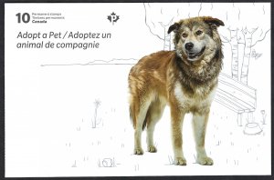Canada #2641a P Adopt-a-Pet (2013). Booklet of 10 stamps. Five designs. MNH