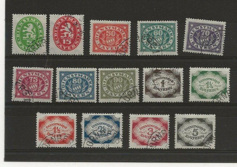 Germany Bavaria 1920 sg. o274, 0276, 0280-0291 all CTO used  