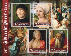 Stamps.Art. Painting. Albercht Durer 1+1 sheets perf  Lesotho