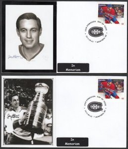 JEAN BELIVEAU - LE GROS BILL - IN MEMORIAM SET # 4 - 4 DIFF FDC