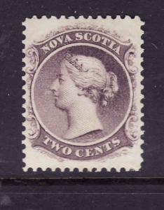 Nova Scotia-Sc#9-Unused hinged 2c lilac-Queen Victoria-1860-63-