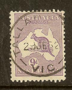 Australia, Scott #97, 9p Kangaroo and Map, Wmk 203, Used