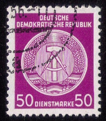 1956-1957 DDR - Rare 50 Diensrmarke - Coat of Arms - Germany Used VF/XF Superb