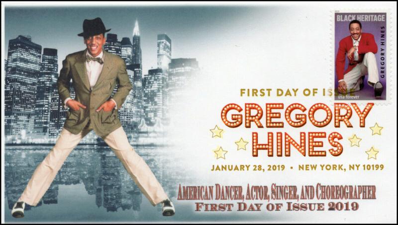 19-024, 2019, Gregory Hines, Digital Color Postmark, FDC, Black Heritage