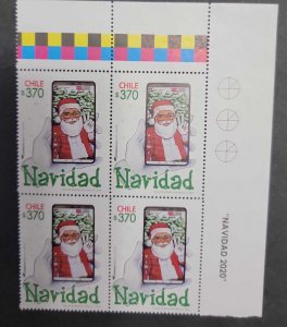 O) 2020 CHILE, SANTA CLAUS, CHRISTMAS, CHRISTIAN RELIGIOUS HOLIDAY, BLOCK MNH