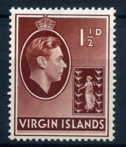 VIRGIN ISLANDS;  1938 early GVI  issue fine Mint hinged 1.5d. value