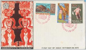 64883-  INDONESIA - POSTAL HISTORY -  FDC COVER 1972  - ETHNIC Costumes DANCE