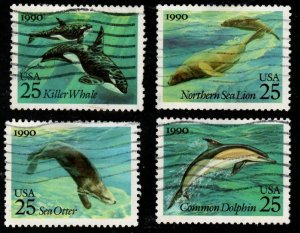 SC# 2508-11- (25c) -  Sea Creatures USED set of 4