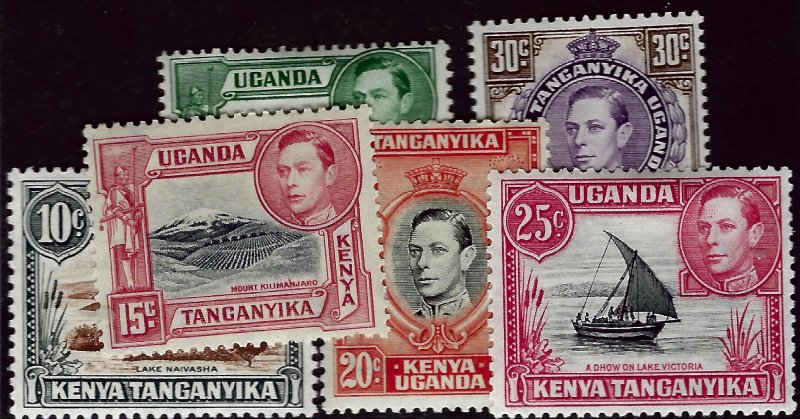 Kenya Uganda & Tanzania 71-75, 77 Mint, F-VF Value $9.50...Awesome!