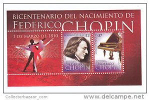 Classic Music Bicentenary Frederic Chopin piano Ballet URUGUAY MNH STAMP