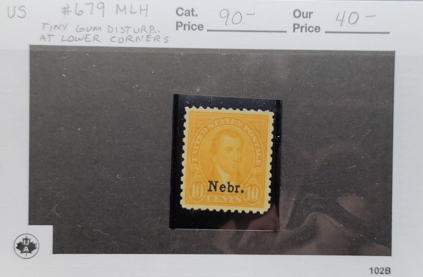 Matt's Stamps Scott 679 10Cent James Monroe Nebraska Overprint, Mlh