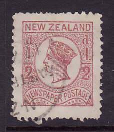 New Zealand-Sc#P1b- id5-used 1/2p Newspaper stamp-perf 12.5-wmk-1873--