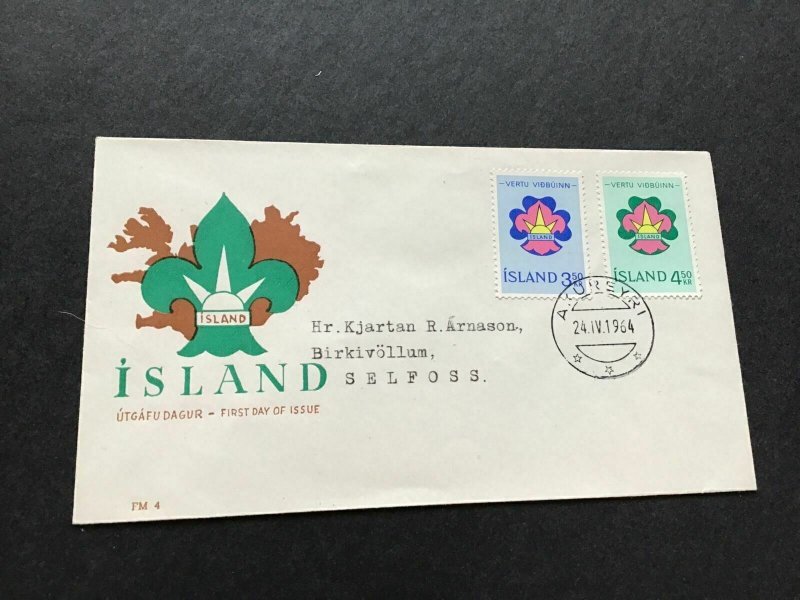 Iceland First Day of Issue 1964 Stamps Cover Ref 49993 