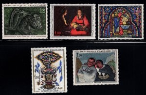 FRANCE Scott 1149-1153 MNH** 1966 Art stamp set