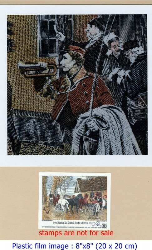 Denmark Danmark Scott 590 engraved  by Cz. Slania special print, mailman
