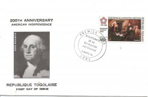 Togo George Washington American Bicentennial FDC !4