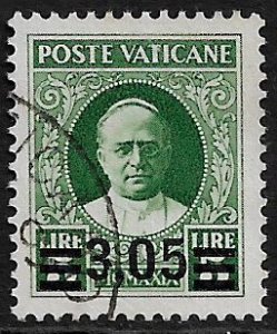 Vatican City #39 Used Stamp - Pope Pius XI Overprint - Expertized APEX