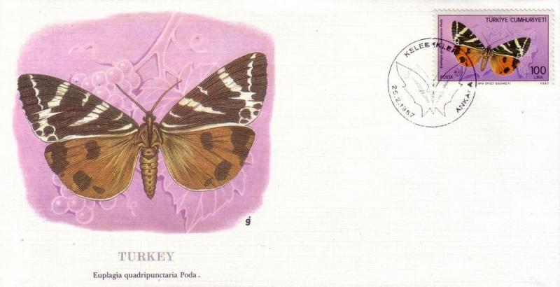 Turkey FDC SC# 2373 Euphaglia Butterfly L366