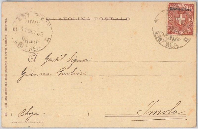 53398 - ITALIA COLONIE: ERITREA  - Storia Postale: CARTOLINA da  ADI DAUA 1902