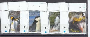 SOUTH GEOGIA # C1-C4 VF-MNH PENGUINS WITH PLATE COLOURS AND TRAFFIC LIGHTS