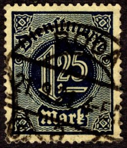 1920, Germany 1,25Mk, Used, Well-Centered, Sc O11