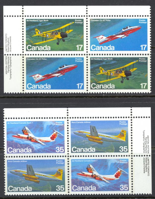 Canada Sc# 904a-906a MNH PB (a) 1981 17¢-35¢ Canadian Aircraft