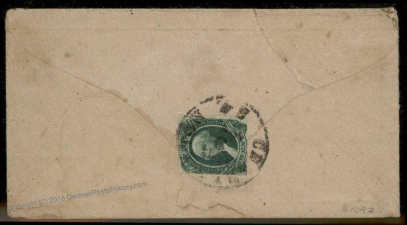 CSA #13 Civil War Confederate 20c Washington Charleston SC Cover 92715