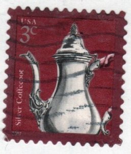 SC# 3754 - (3c) - Silver Coffeepot, dated 2007 - used single off paper