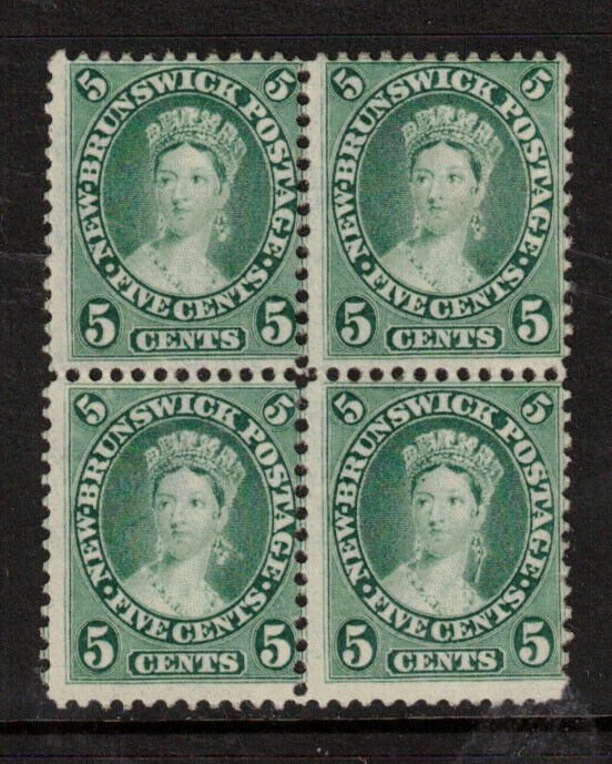 New Brunswick #8i Mint Fine Never Hinged Block Variety **With Certificate**