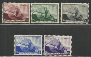 BELGIUM   B209-B213  MNH,  KING LEOPOLD III IN MILITARY PLANE